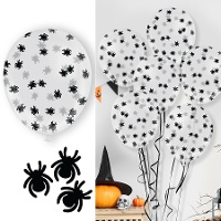 Latexballons mit Spinnenkonfetti - 10 Stück