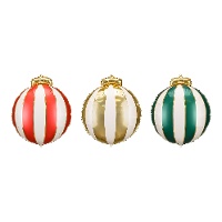 Runde Weihnachtsfarbenballons, 42 x 46 cm - Partydeco - 3 Stück