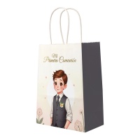 Tasche zur ersten Kommunion für Jungen mit Weste 21 x 15 x 8 cm