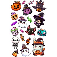 Halloween-Temporary Kindertattoos - 1 Bogen