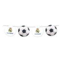 Wimpelkette von Real Madrid mit Wappen und Fußbällen