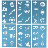 Make-up-Schablonen mit fantasievollen Motiven - 6 Stück