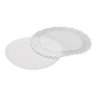 16 cm rundes Papptablett mit Deckchen - 4 Stück
