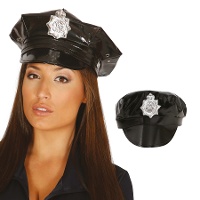 Polizeimütze für Erwachsene mit Vinylabzeichen