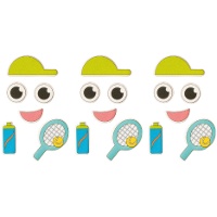 2D-Zuckerdekorationen für Ihre Cupcakes - Tennis, 24 Stück