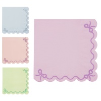 Servietten mit Rüschen 16,5 x 16,5 cm - 12 Stück