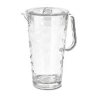 Krug aus Kunststoff mit Punkten und Deckel, 2 L