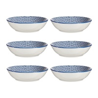 Geometrischer tiefblauer Teller 20 cm - Vessia - 6 Stück.