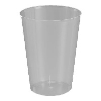Breite, klare Kunststoffbecher von 600 ml - 25 Stück