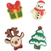 Figuren für Weihnachtskuchen in 2D, 2,5 - 3 cm - Dekora - 50 Stück
