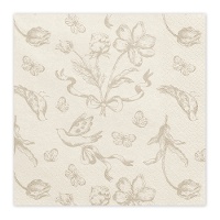 Vintage Blumenservietten 16,5 x 16,5 cm - 12 Stück