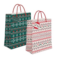 Geschenktasche Weihnachten 14 x 11,5 x 6,7 cm in Weiß - 1 Stück