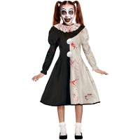 Blutiges Gruselclown-Kostüm für Mädchen