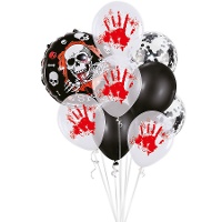 Bouquet aus Totenkopf und blutigen Händen - 9 Stück