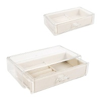 Transparenter Schmuckkasten in Schubladenform, 19 x 11,2 x 5,2 cm