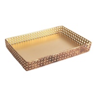 Metallisches dekoratives Tablett 30 x 20 cm - DCasa