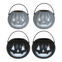 Assortierte schwarze und graue Kürbisse 6 cm - 4 Stück