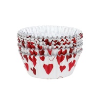 Cupcake-Förmchen mit Herzen mit Aluminium-Innenseite - PME - 30 Stück