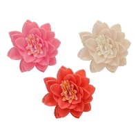 Rosa Deluxe-Lotusblumen-Oblaten, gemischte Farben, 7 cm - FunCakes - 10 Stück