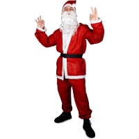 Weihnachtsmannkostüm für Erwachsene mit Mütze und Bart