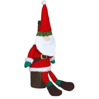 Rote und grüne Weihnachtsmann-Flaschenhülle 45 cm