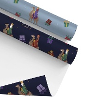Blaues Weihnachts-Geschenkpapier 2 x 0,70 m - 1 Stück