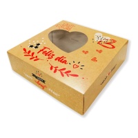 20 x 20 x 8 cm große Schachtel für Valentinstagskuchen mit Herzen