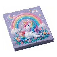 Servilletas de de Unicornio lila encantador 16,5 x 16,5 cm - 12 unidades