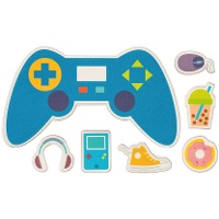 2D Zuckerdekoration für Videospiel-Torte - 7 Stück