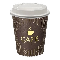200 ml Pappbecher für Kaffee mit Deckel mit Loch - 10 Stück