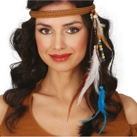 Kopfbinde im Indianer?Stil mit Federn für Erwachsene