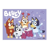 Essbare Oblate mit Bluey und Bingo, lila, 14,8 x 21 cm