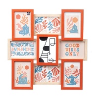 Mehrfarbiger Bilderrahmen mit Metall für 8 Fotos 10 x 15 cm