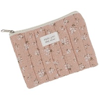 Kosmetiktasche mit rosa Blumen, 17 x 12 cm