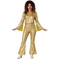 Metallic Disco-Stil Kostüm für Frauen