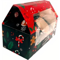 Box für 2 Weihnachts-Cupcakes Merry Christmas