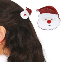 Haarspange mit Weihnachtsmann, 4,5 cm - 1 Stück