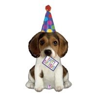 Happy Birthday Welpe Ballon 104 cm - Grabo