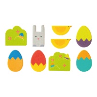 Moderne 2D-Zuckerfiguren für Ostern - 9 Stück
