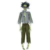 Hängender Zombie-Skelett in Grün 45 cm