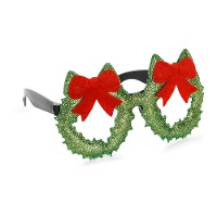 Klassische Weihnachtskranz-Brille