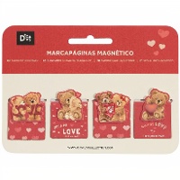 Magnet-Lesezeichen mit Liebesbären - 4 Stück