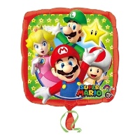Grüner und roter Super Mario Ballon, 43 cm