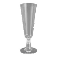 Kunststoffbecher mit transparentem Fuß, 150 ml - 50 Stück