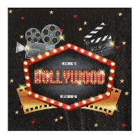 Hollywood Cinema Servietten, 16,5 x 16,5 cm - 20 Stück