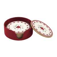 Weihnachtliche Poinsettia-Untersetzer - 6 Stück