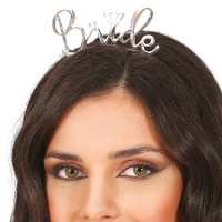 Silberne Metall-Diadem 'Bride'