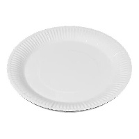 Weiße Pappteller, 23 cm Durchmesser - 10 Stück