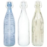Flasche 1 L in transparenten oder blauen Designs - 1 Einheit