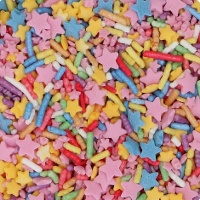 Mehrfarbige Streusel in Stäbchen- und Sternform, 70 g - FunCakes